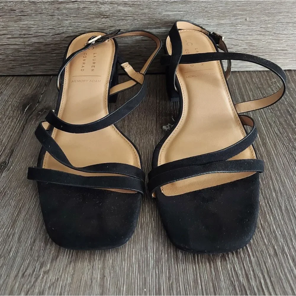 LC Lauren Conrad Emeliah Women's Strappy Sandals- Black, Size 9